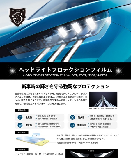 ヘッドライトプロテクションフィルム